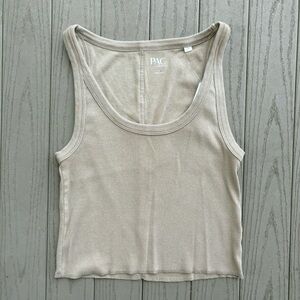 Pacsun Pac Cares Beige Cropped Tank Top